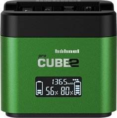 Karikues baterish Hähnel Procube 2 Twin për Fuji, ekran LCD, dalje USB 2.4A, i zi