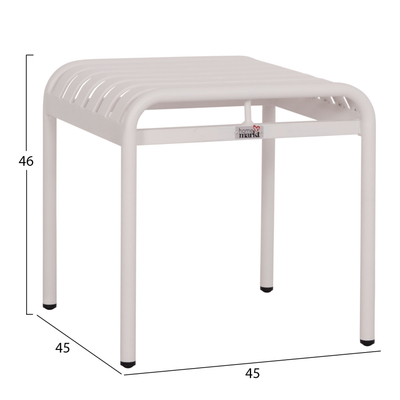 Tabure alumini Homemark RACHEL HM6340.02, 45x45x46 cm, për jashtë, i bardhë