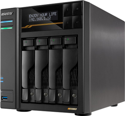 NAS Asustor Lockerstor 6 Gen3 AS6806T, AMD Ryzen, 16GB DDR5, 6 slote, gri
