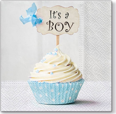 Salveta Paw Blue Cupcake, 33 x 33 cm, 20 copë, blu
