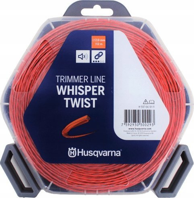 Нитка за тример Husqvarna Whisper Twist 2.0 mm, 112 m, портокалова