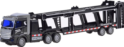 Kamion lodër me telekomandë Super Truck RC0565, 27MHz, me rimorkio transportuese, i zi