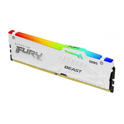 Memorie RAM Kingston FURY Beast 32GB DDR5 6400MT/s, CL32, RGB, e bardhë