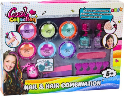 Set bukurie për fëmijë Lean Toys Beauty, me hije sysh, me llakë thonjsh, shumëngjyrësh