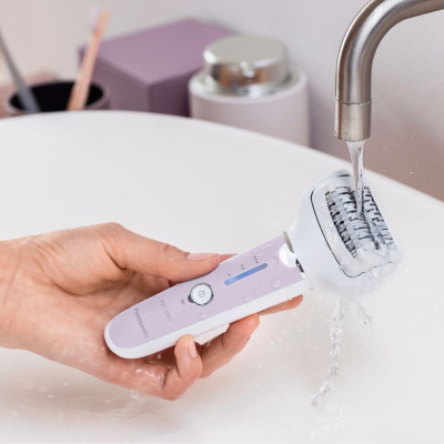 Depilator elektrik Panasonic ES-EY30-V503, Wet/Dry, pa kabllo, i bardhë me vjollcë
