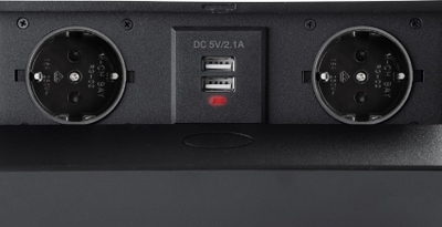 Prizë tavoline inkaso Spacetronik SPS-D24B V2, 2x Schuko, 2x USB, e zezë