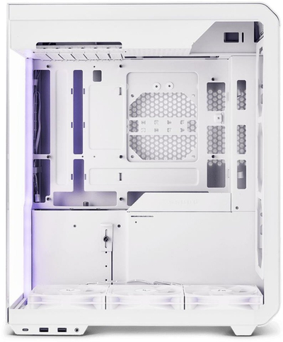 Кутија за гејминг SSUPD XHUTTLE Dual Display MIDI Tower, панорамска, вертикално монтирање, бела