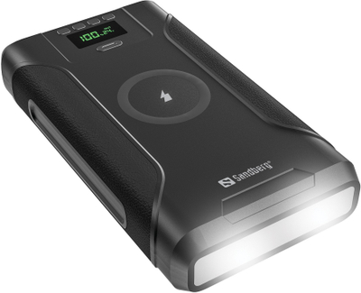Powerbank Sandberg Survivor 7in1 76800 mAh, karikim wireless, rezistente ndaj ujit, e zezë