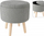Tabure me vend për rujtje Home&amp;Styling, Ø35x40 cm, bouclé, gri e hapur