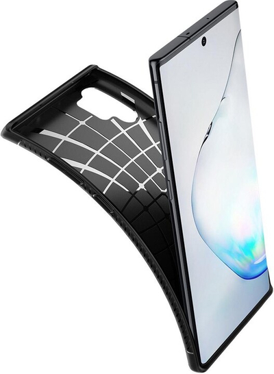 Mbrojtëse Spigen Rugged Armor për Samsung Galaxy Note 10 +, e zezë