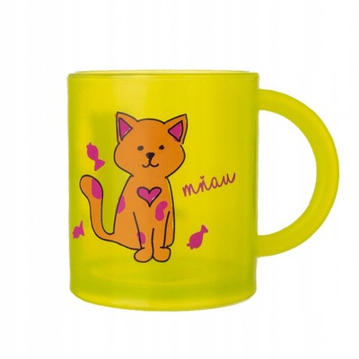 Шолја за деца Colorful Cat, безбедна за во микробранова, повеќебојна