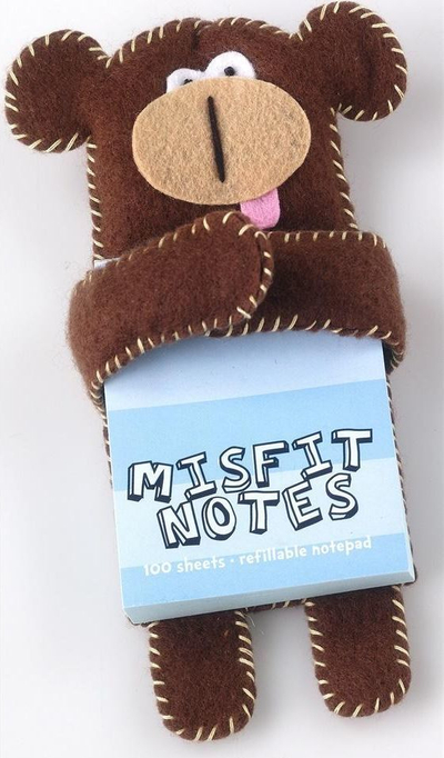 Bllok shënimesh me lodër pelushi Thinking Gifts Misfit Notes - Tear Out Notes - Monkey, i kaftë