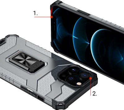Mbrojtëse telefoni Hurtel Crystal Ring Case, iPhone 13 Pro Max, me unazë magnetike, jeshile