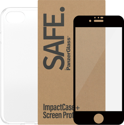 Заштитен сет PanzerGlass SAFE 2 in 1, стакло и футрола за iPhone 6 6s 7 8 SE 2020, проѕирен