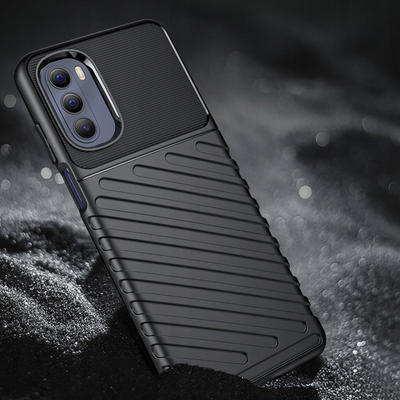 Kapak telefoni Thunder Case për Motorola Moto G Stylus 2022, fleksibël, i fortë, i zi