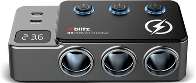 Полнач за во автомобил Xblitz R9 Power Charge, 35W, USB Type A USB Type C, црн