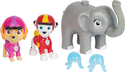 Set figurina lodrash Paw Patrol Jungle Pups Marshall Skye edhe elefant, 3 copë, gri edhe shumëngjyrëshe