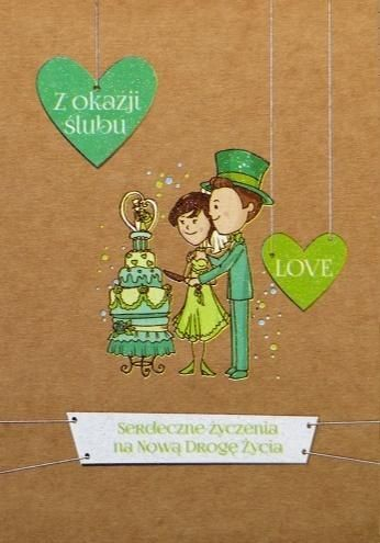 Kartolinë urimi Trend TS48 Eco Wedding, me zarf, dizajn elegant