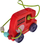 Lodër edukative BamBam Vehicle Maze Fire Brigade, makinë zjarrfikëse, mekanizëm tërheq prapa, e kuqe