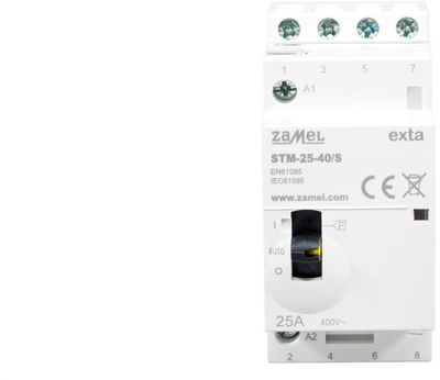 Kontaktor modular Zamel STM-25-40/S, 25A, 4NO 230V AC, i bardhë