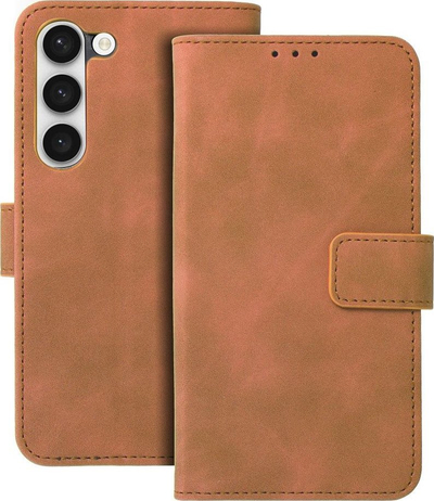 Këllëf libri OEM Tender për Samsung Galaxy S23, lëkurë eko, kafe