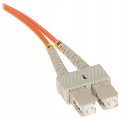 Kabllo patchcord optike multimode PC-2SC/2SC-MM, 1 m, SC duplex, portokalli