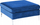 Puf kadife EVJA Velvet Ottoman, katror, me këmbë metalike, blu