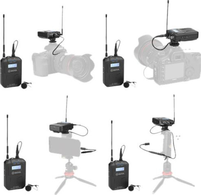 Sistem mikrofoni wireless Boya BY-WM6S, UHF, me lavalier, i zi