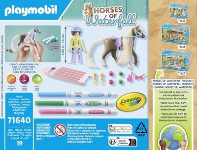 Set loje Playmobil Horses of Waterfall Horse Creativity Salon 71640, me kalë e bozbardhokë flokësh, shumëngjyrësh