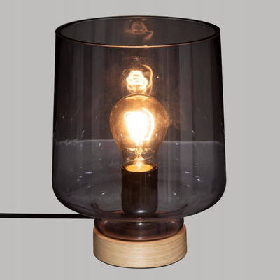 Llampë tavoline Atmosphera Mind, xham gri, 23 cm e lartë, gri