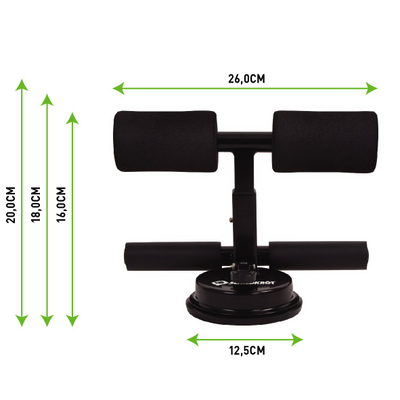Pajisje për ushtrime barku Schildkrot SF FIT Sit Up Trainer, me kupë thithëse, lartësi e rregullueshme, e zezë