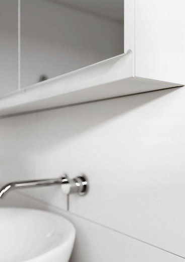 Kabinet varëse me pasqyrë Cersanit Moduo 60 cm, me rafte, i bardhë