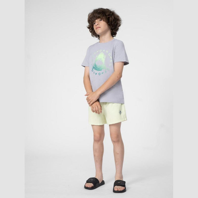 Shorce noti për çuna 4F Junior Board Shorts M018 42S, që thahen shpejt, jeshile e çelët