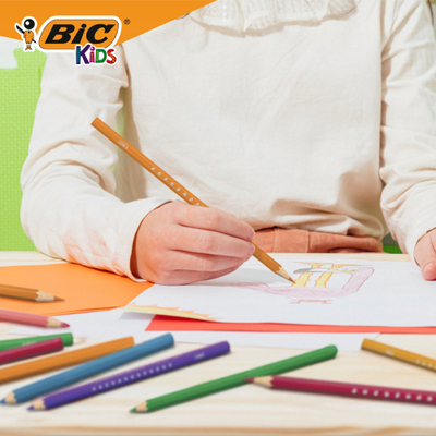 Lapsa me ngjyra BIC Pastels Kids Smooth ECO, set 12 copë, për kalamaj, shumëngjyrëshe