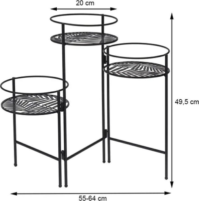 Set mbajtëse lulesh Atmosphera Interior Designer, set 3 copë, lartësia 66 cm, e zezë