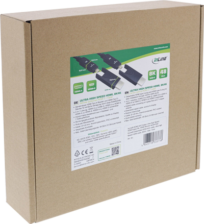 Kабел HDMI InLine AOC Ultra High Speed, 30m, 8K, со одделиви конектори