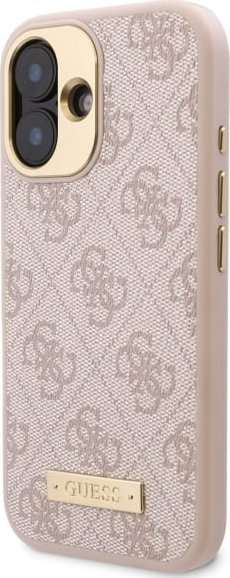 Mbrojtëse telefoni Guess GUHMP16SU4GPRP, iPhone 16 6.1", MagSafe, rozë