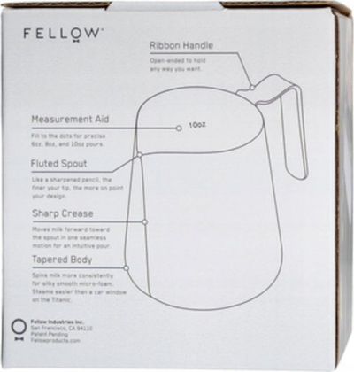 Сад за млеко Fellow Eddy, 350 ml, не'рѓосувачки челик, боја на челик