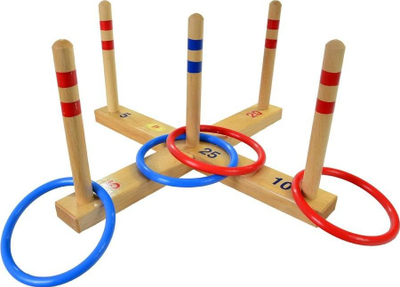 Set loje me unaza Lucio Londero Ring Toss 42042, dru i palosshëm, 40x40 cm, shumëngjyrësh