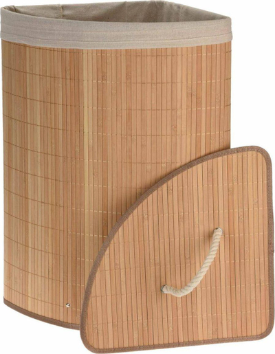 Shportë rrobash Bathroom Solutions Corner Laundry Basket, bambu, natyrale