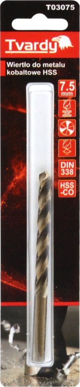 Stërvitë HSS M35 me kobalt, 7.5 mm, për metal të fortë