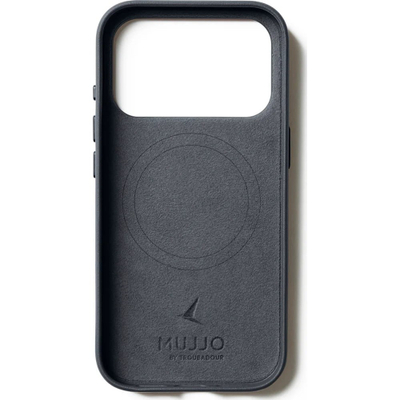 Kuti telefoni Mujjo Full Leather Case për iPhone 17 Pro, lëkurë, Basalt Blue