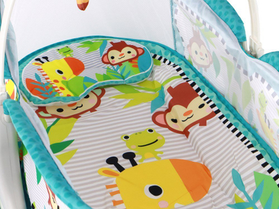 Djep kalamajsh 2 në 1 Bassinet, me tinguj, me lodra varëse, blu