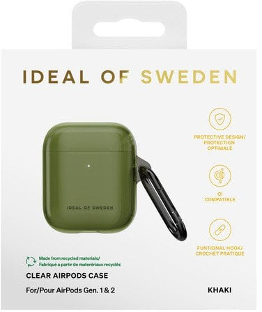 Торба за слушалки IDeal of Sweden Designer Hard Cover Khaki Chiaro, заштитна навлака за AirPods, зелена каки