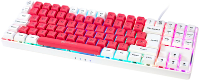 Tastierë gaming GAMIAC TKL90G, mekanike Kailh Red, RGB, e bardhë e kuqe