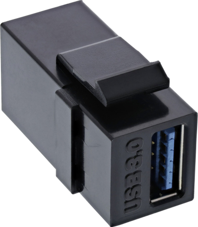 Modul USB InLine USB 3.1 Snap in, USB A F F, strehë e zezë