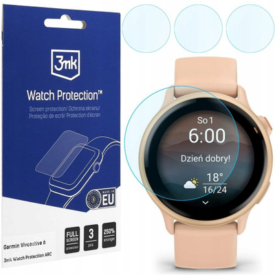 Заштитен филм за часовник 3mk Watch Protection Arc, за Garmin Vivoactive 6, проѕирен