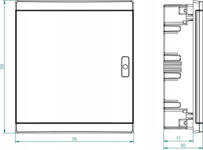 Kabinet multimedia Elektro-Plast Elegant RP 2X12, 24 module, IP40, i bardhë