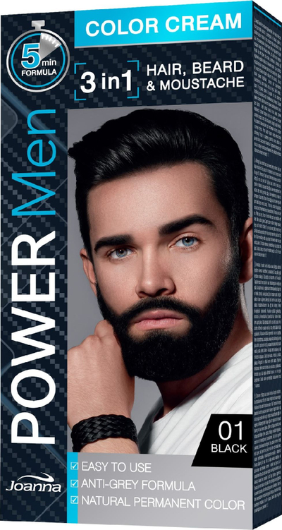 Joanna Power Men Cream Color 3in1, Black