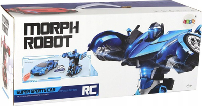 Lodër makinë-robot me telekomandë Leantoys, 1:10, që shndërrohet, blu metalike